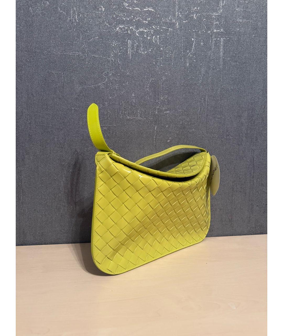 BOTTEGA VENETA Желтая кожаная сумка через плечо, фото 2