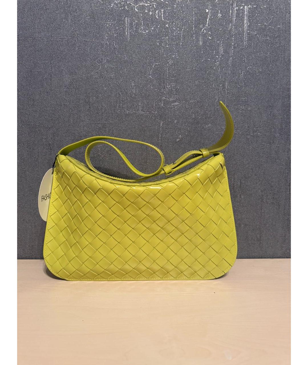 BOTTEGA VENETA Желтая кожаная сумка через плечо, фото 3