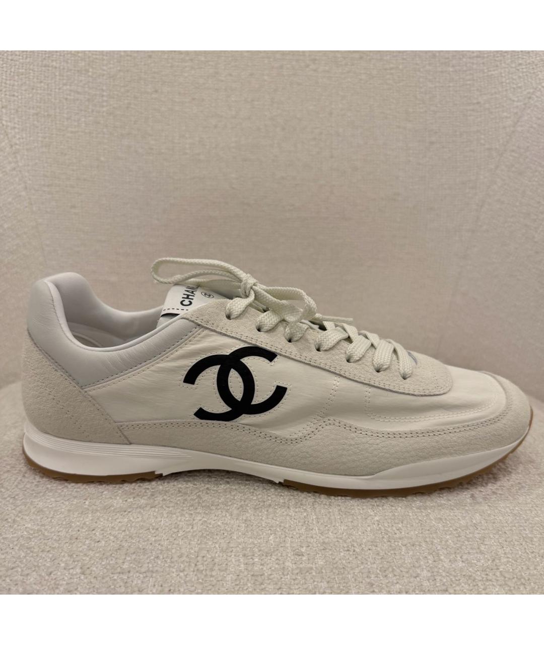 CHANEL Белые кожаные кроссовки, фото 8