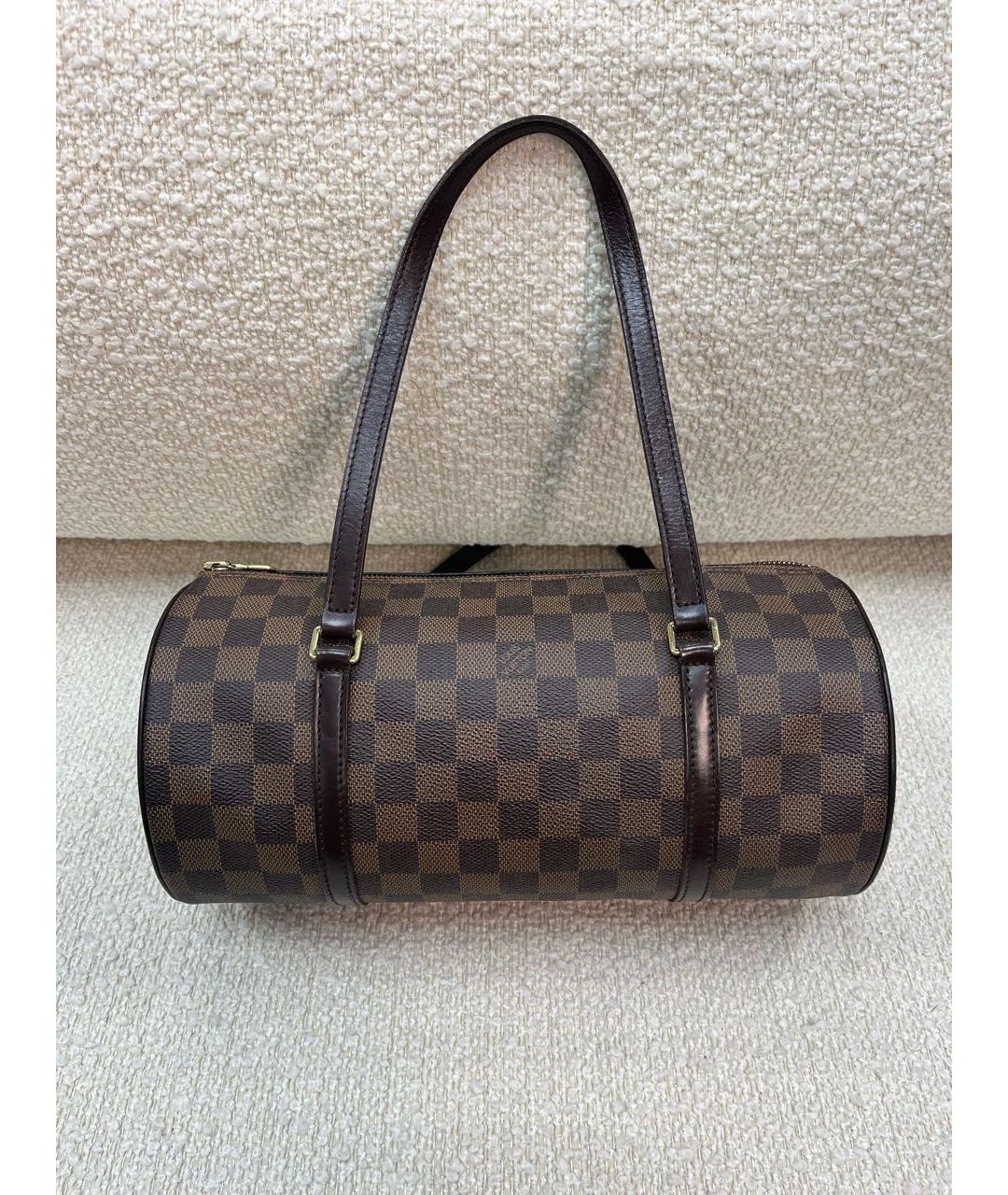 LOUIS VUITTON Коричневая кожаная сумка через плечо, фото 9