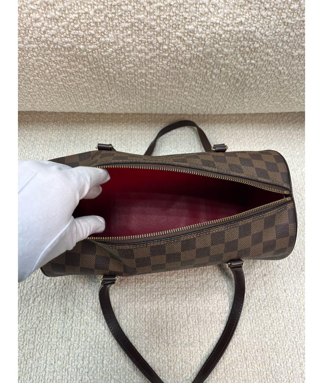 LOUIS VUITTON Коричневая кожаная сумка через плечо, фото 4