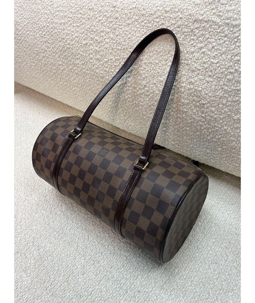 LOUIS VUITTON Коричневая кожаная сумка через плечо, фото 5