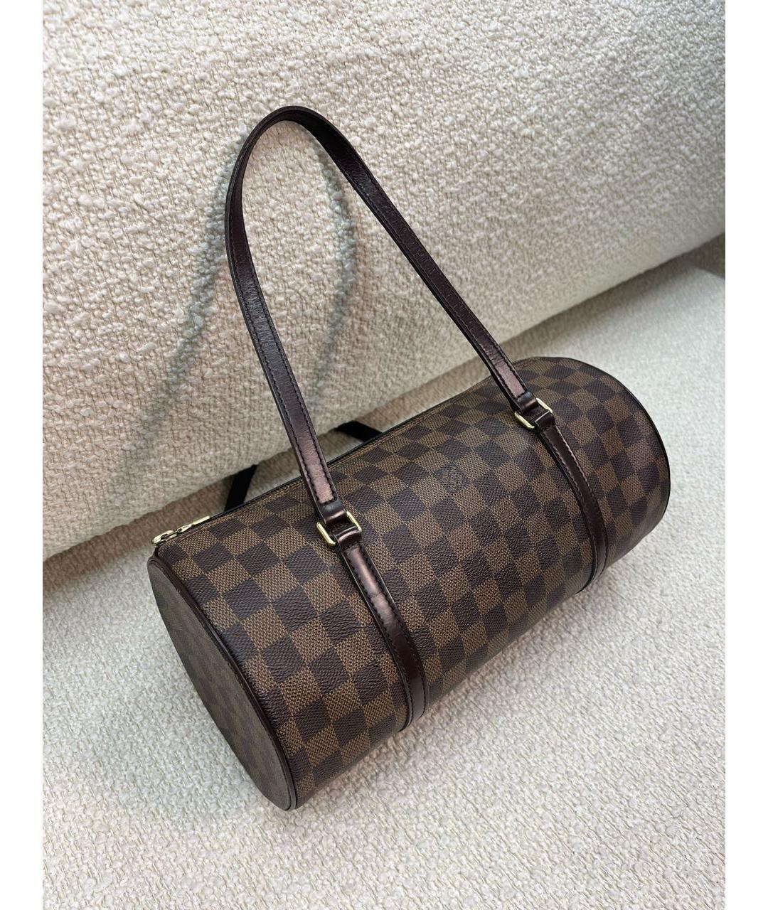 LOUIS VUITTON Коричневая кожаная сумка через плечо, фото 2
