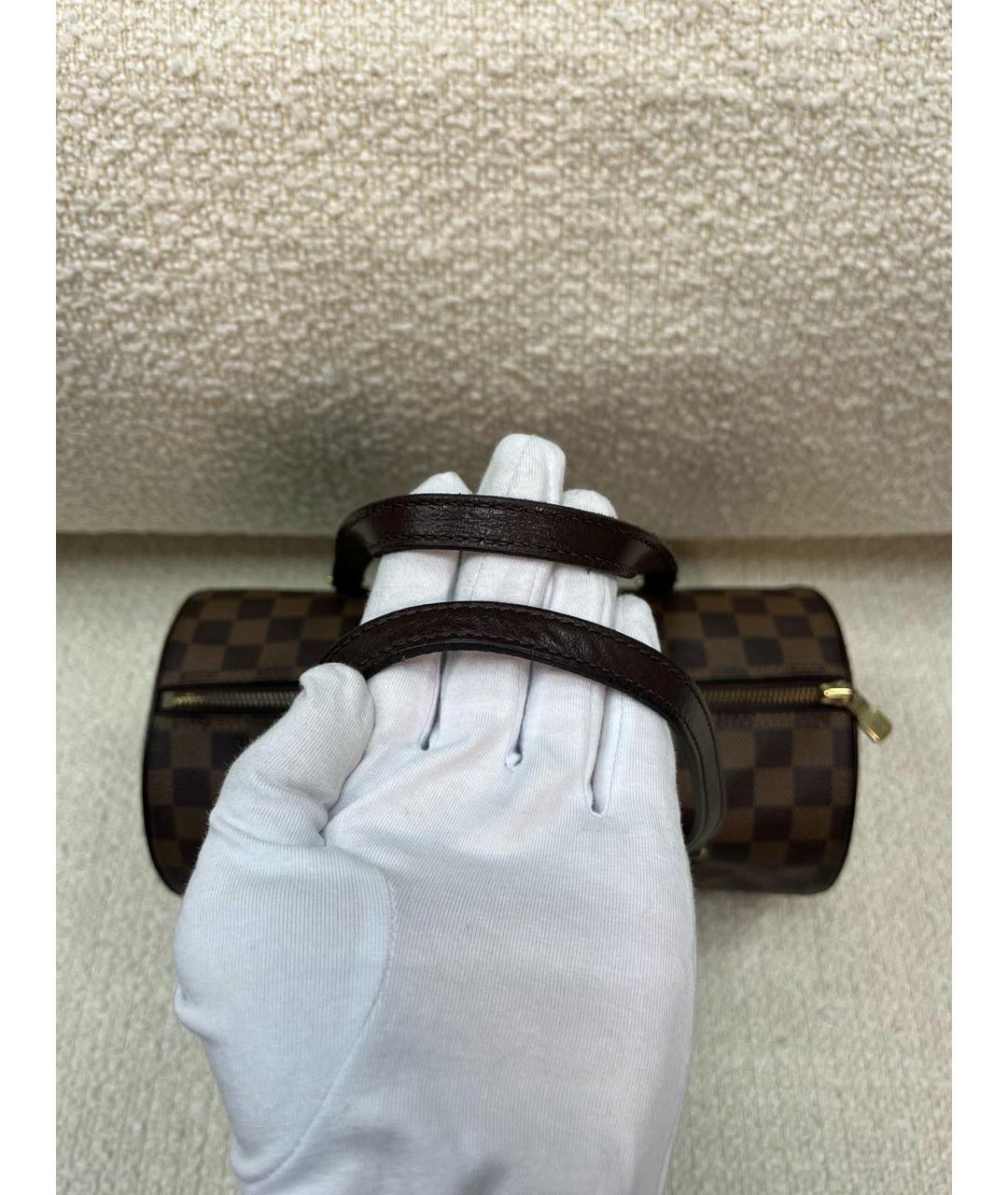 LOUIS VUITTON Коричневая кожаная сумка через плечо, фото 6