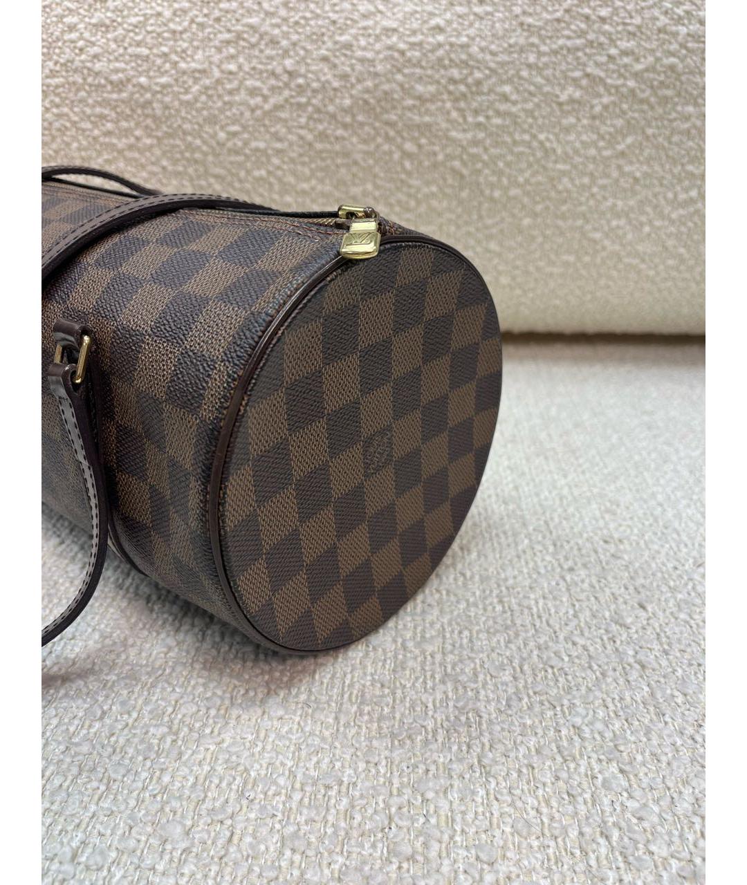 LOUIS VUITTON Коричневая кожаная сумка через плечо, фото 7