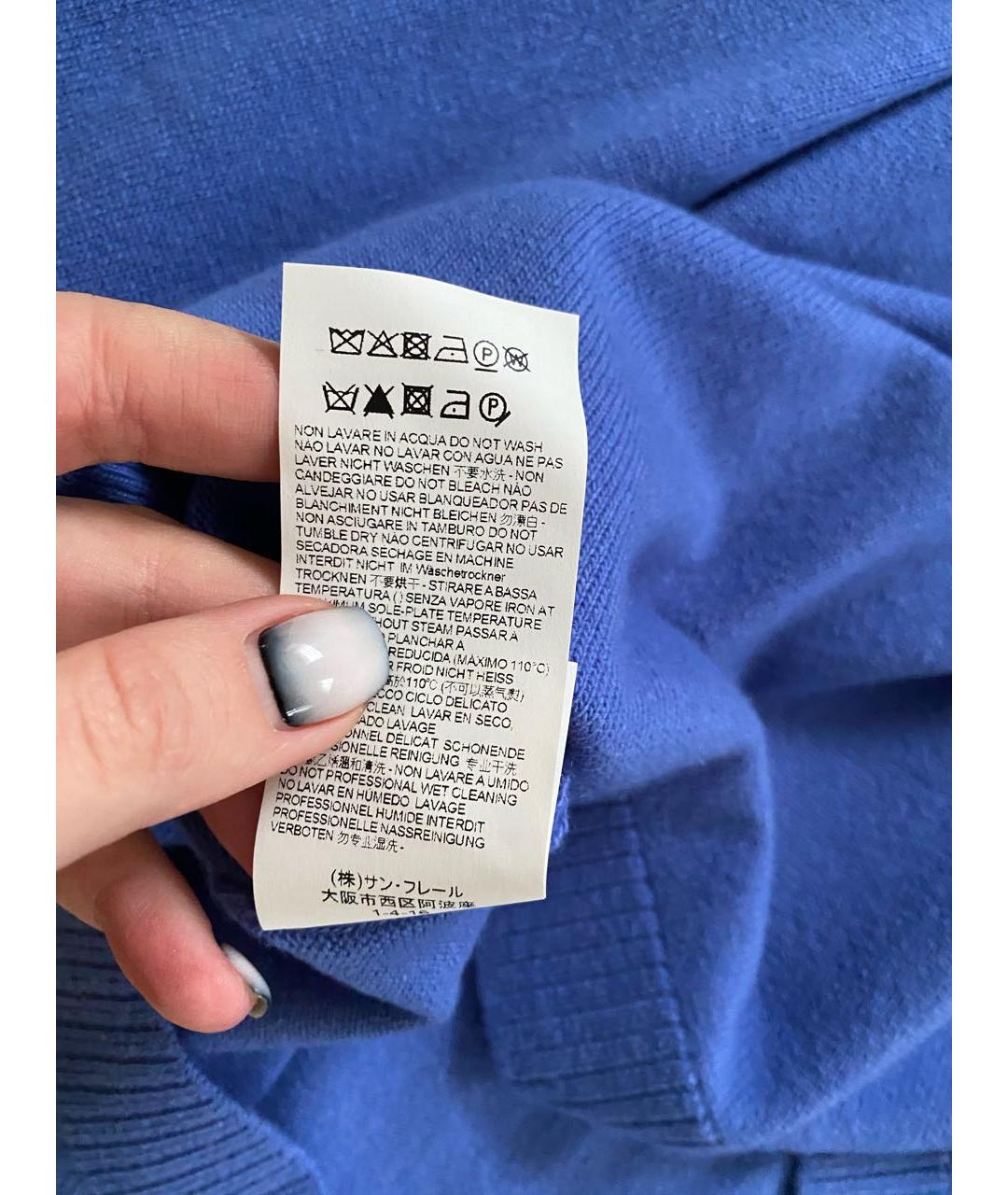 LES COPAINS Синий кашемировый джемпер / свитер, фото 8