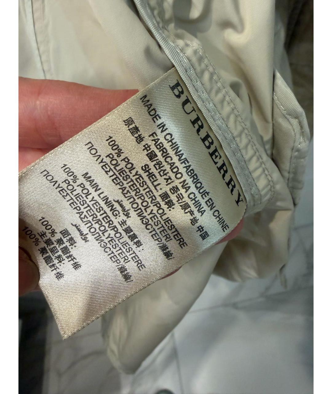 BURBERRY Бежевая полиэстеровая куртка, фото 7