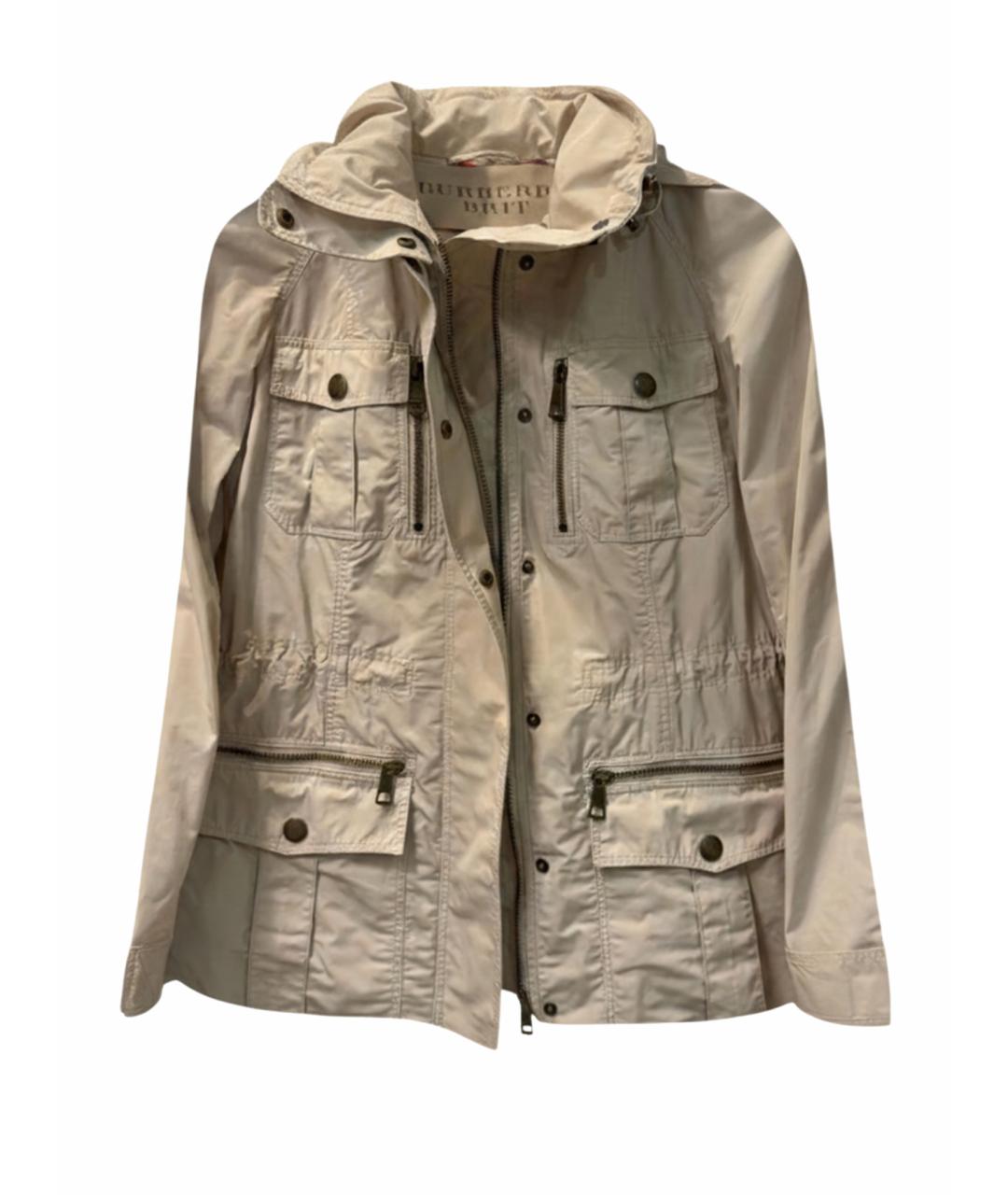 BURBERRY Бежевая полиэстеровая куртка, фото 1