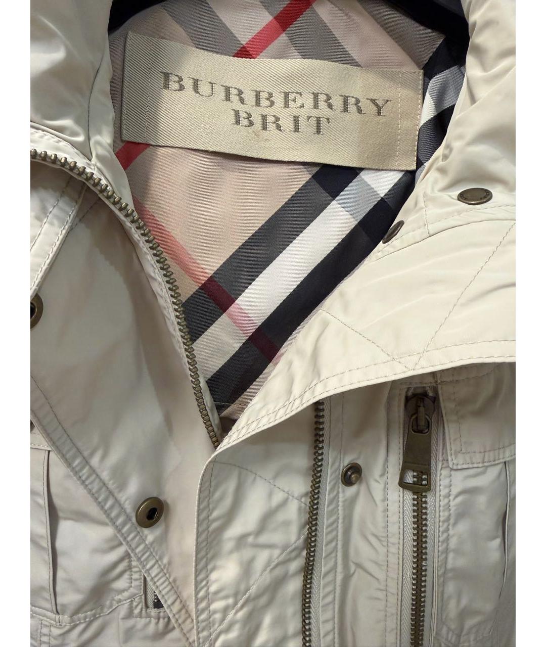 BURBERRY Бежевая полиэстеровая куртка, фото 6
