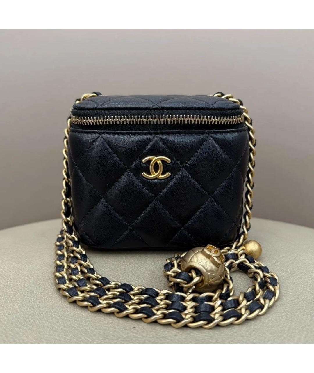 CHANEL Черная кожаная сумка через плечо, фото 7