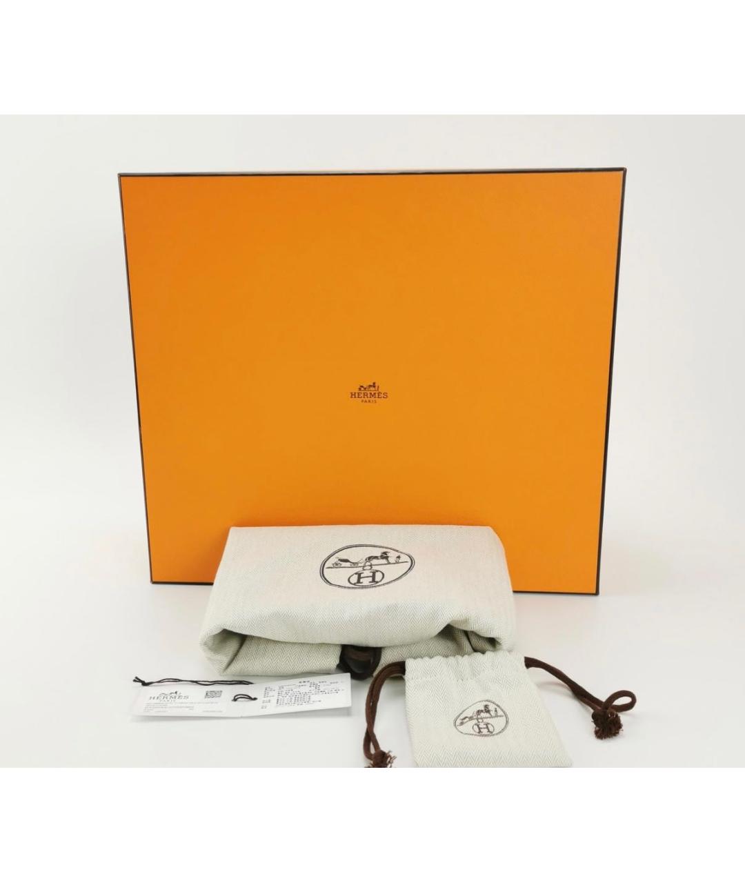 HERMES Коричневая тканевая сумка через плечо, фото 4