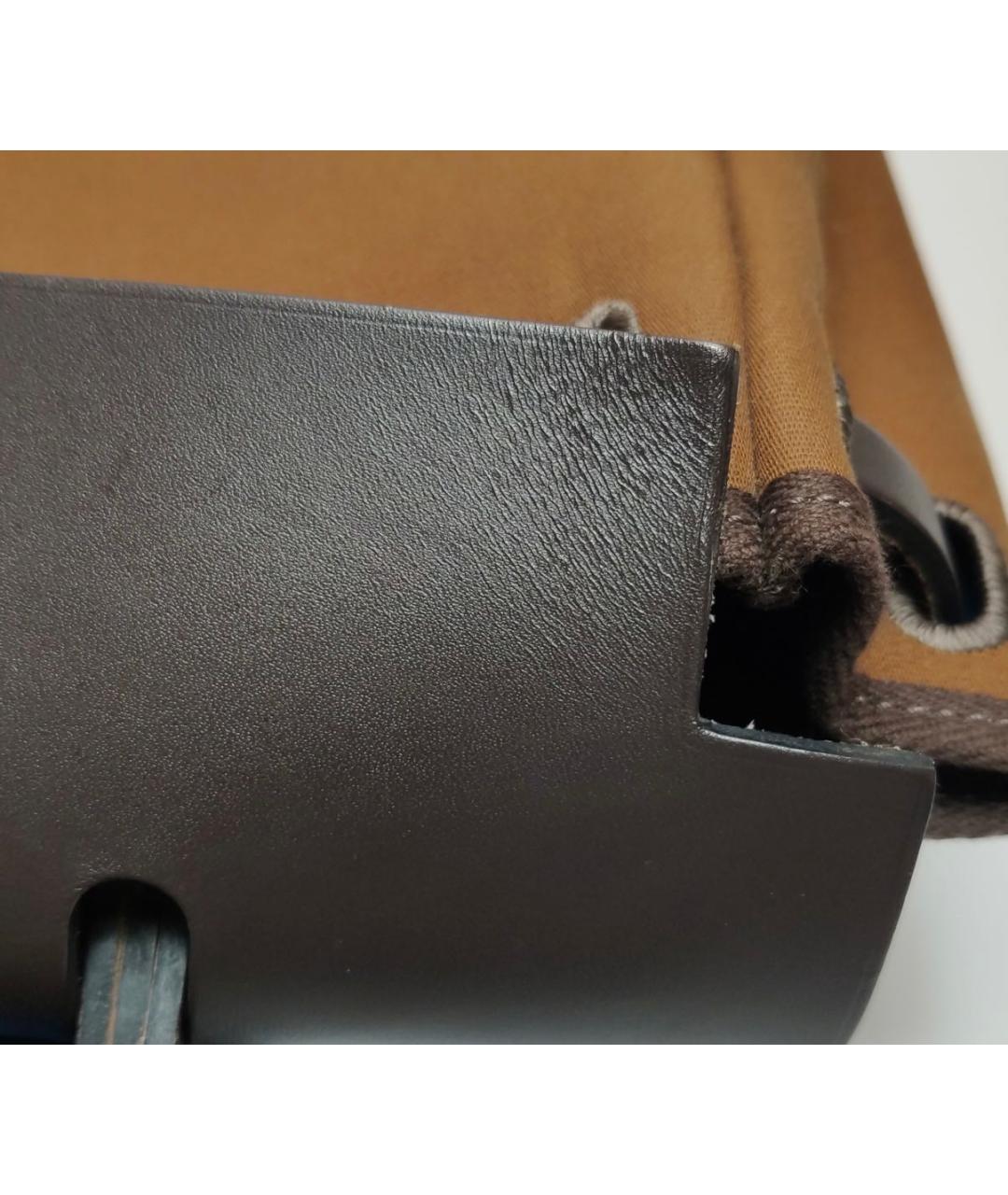 HERMES Коричневая тканевая сумка через плечо, фото 8