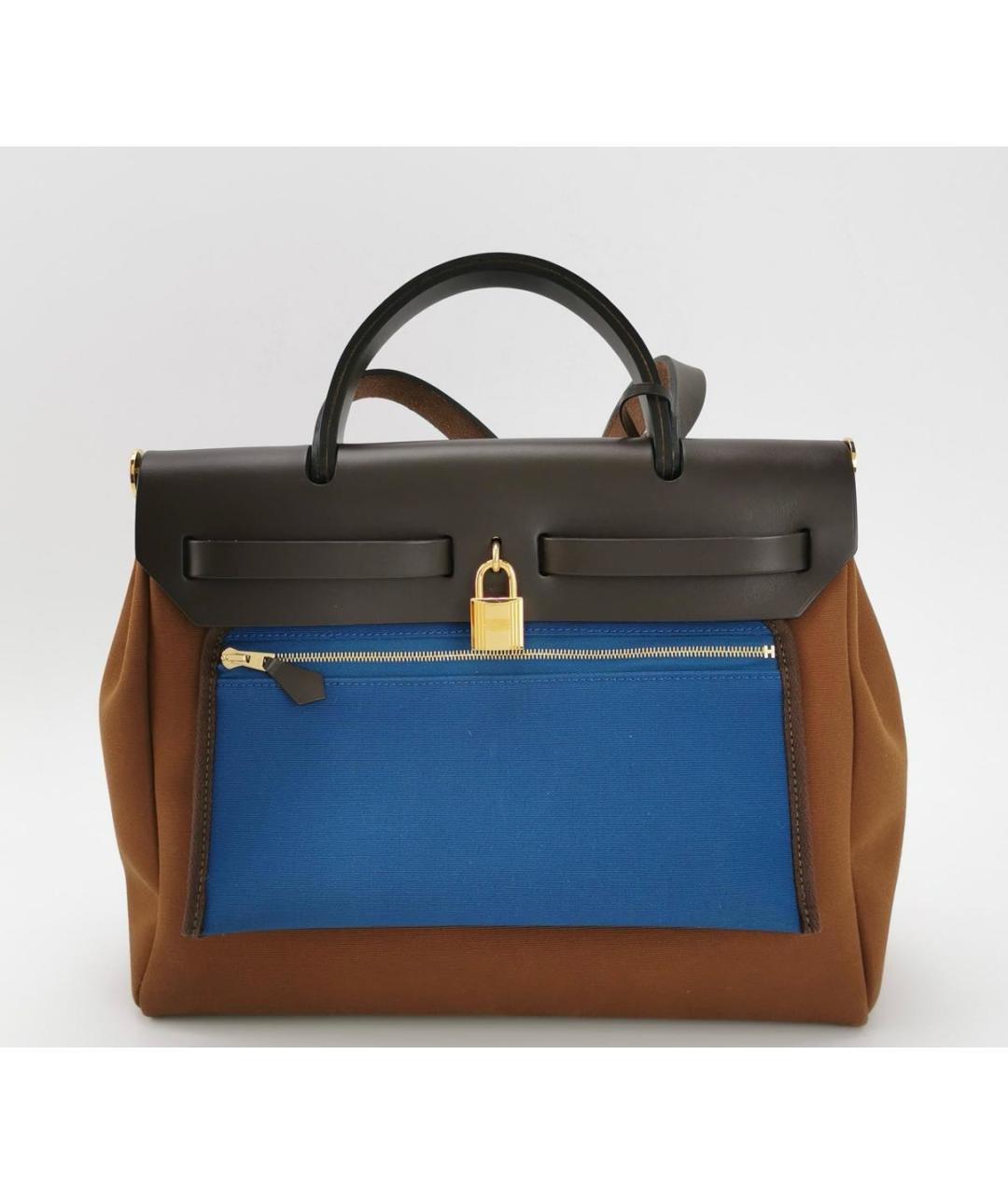 HERMES Коричневая тканевая сумка через плечо, фото 3