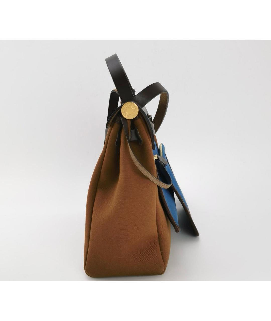 HERMES Коричневая тканевая сумка через плечо, фото 2