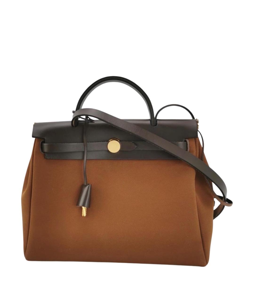 HERMES Коричневая тканевая сумка через плечо, фото 1