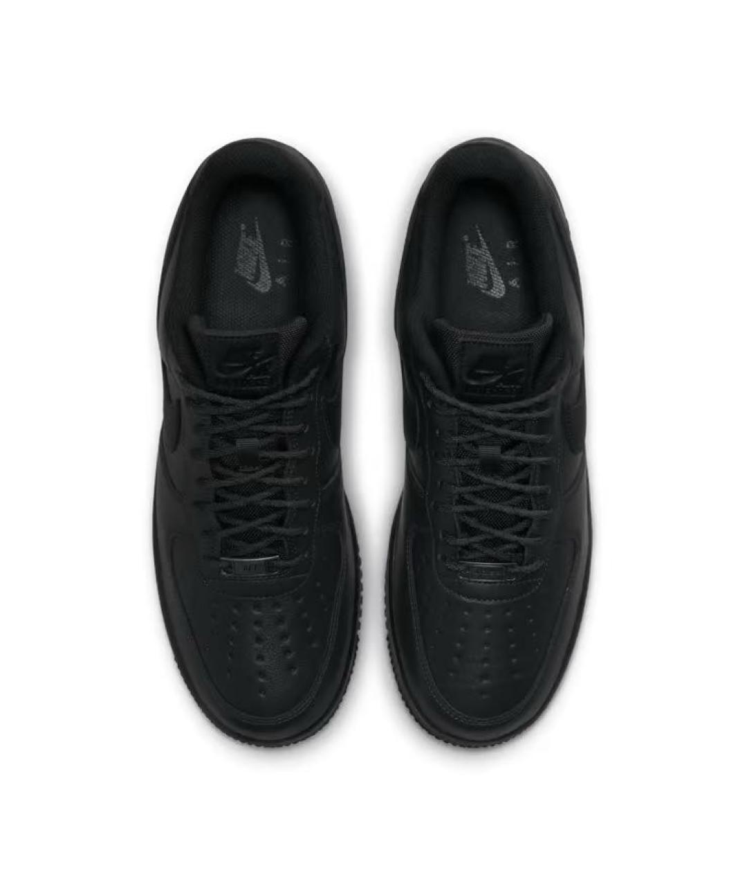 NIKE Черные низкие кроссовки / кеды из искусственной кожи, фото 3