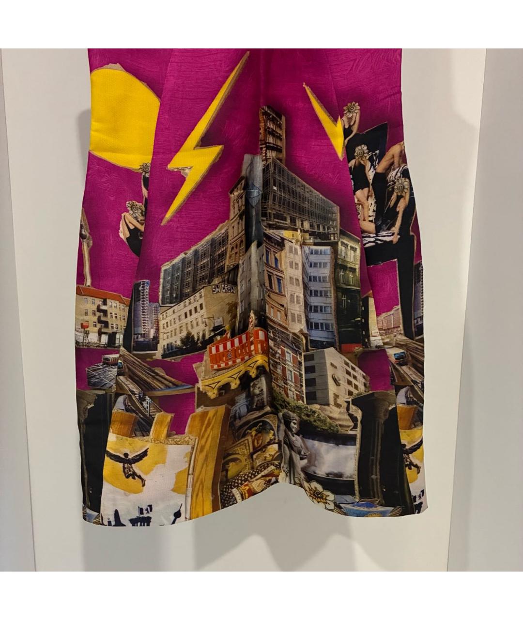 VERSACE Мульти шелковое коктейльное платье, фото 4