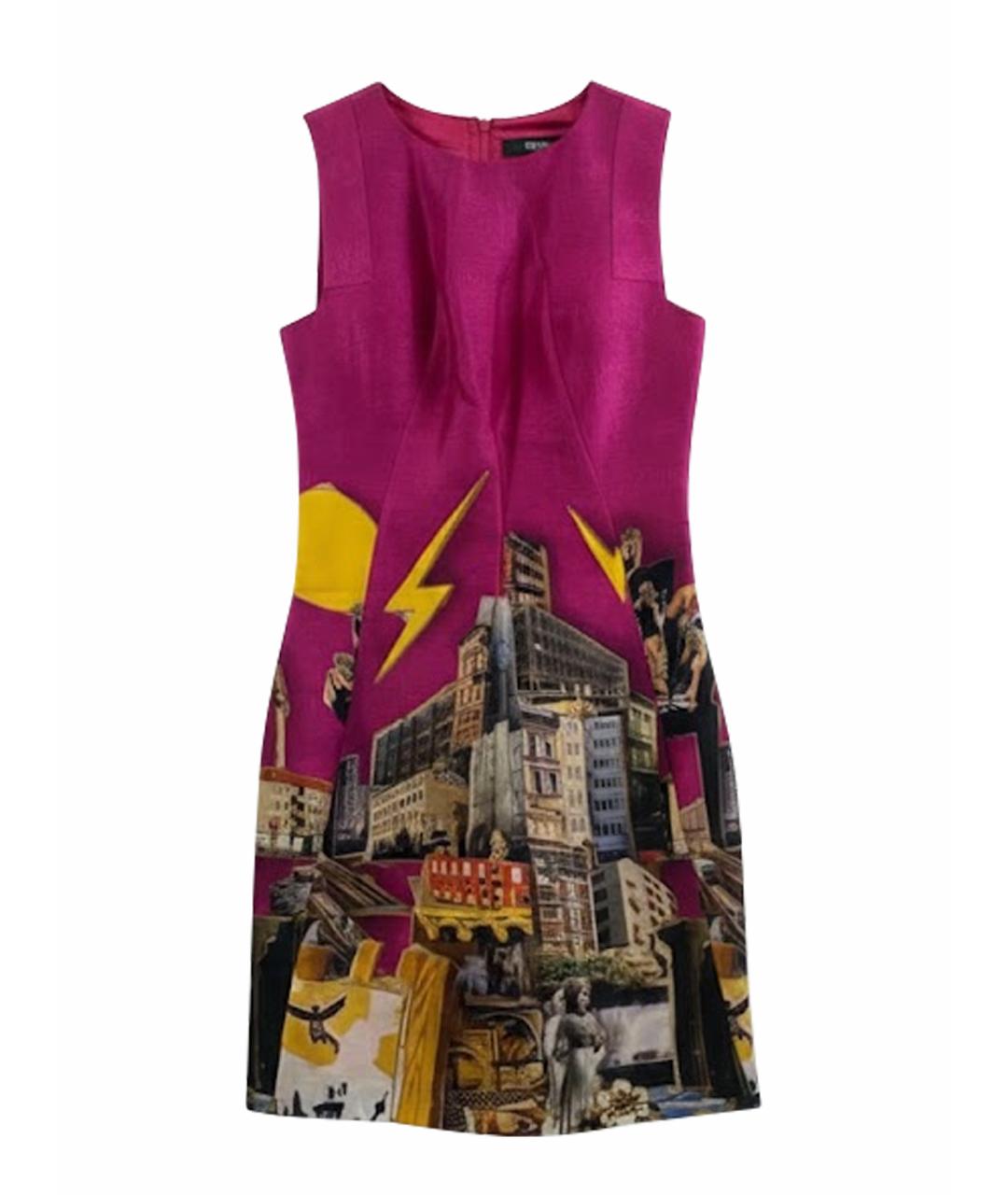 VERSACE Мульти шелковое коктейльное платье, фото 1