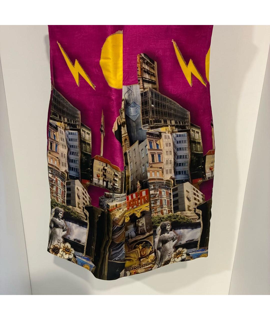 VERSACE Мульти шелковое коктейльное платье, фото 6