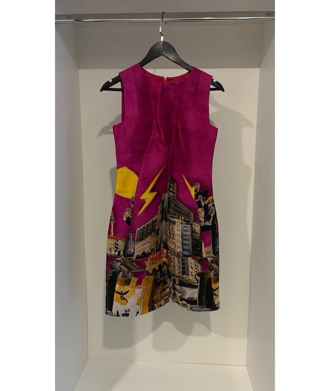 VERSACE Мульти шелковое коктейльное платье, фото 7