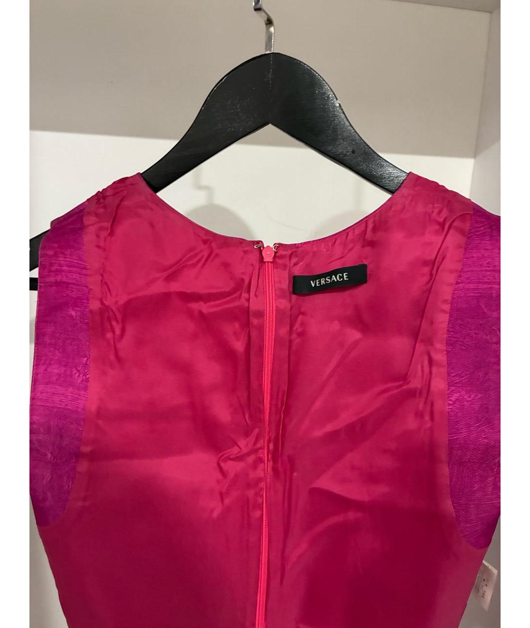 VERSACE Мульти шелковое коктейльное платье, фото 3