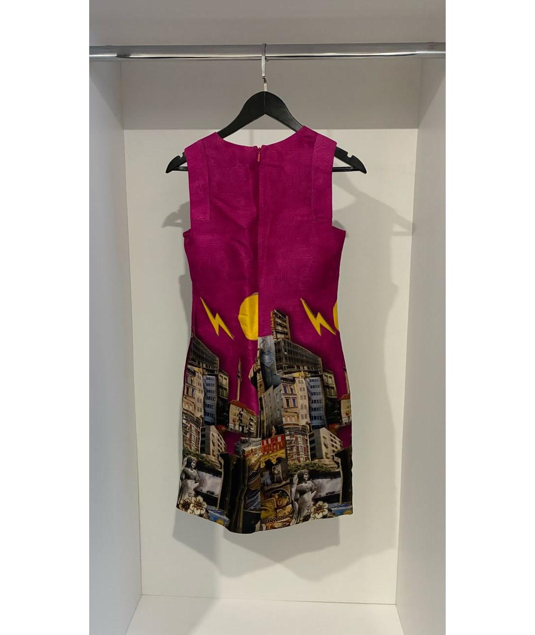 VERSACE Мульти шелковое коктейльное платье, фото 2