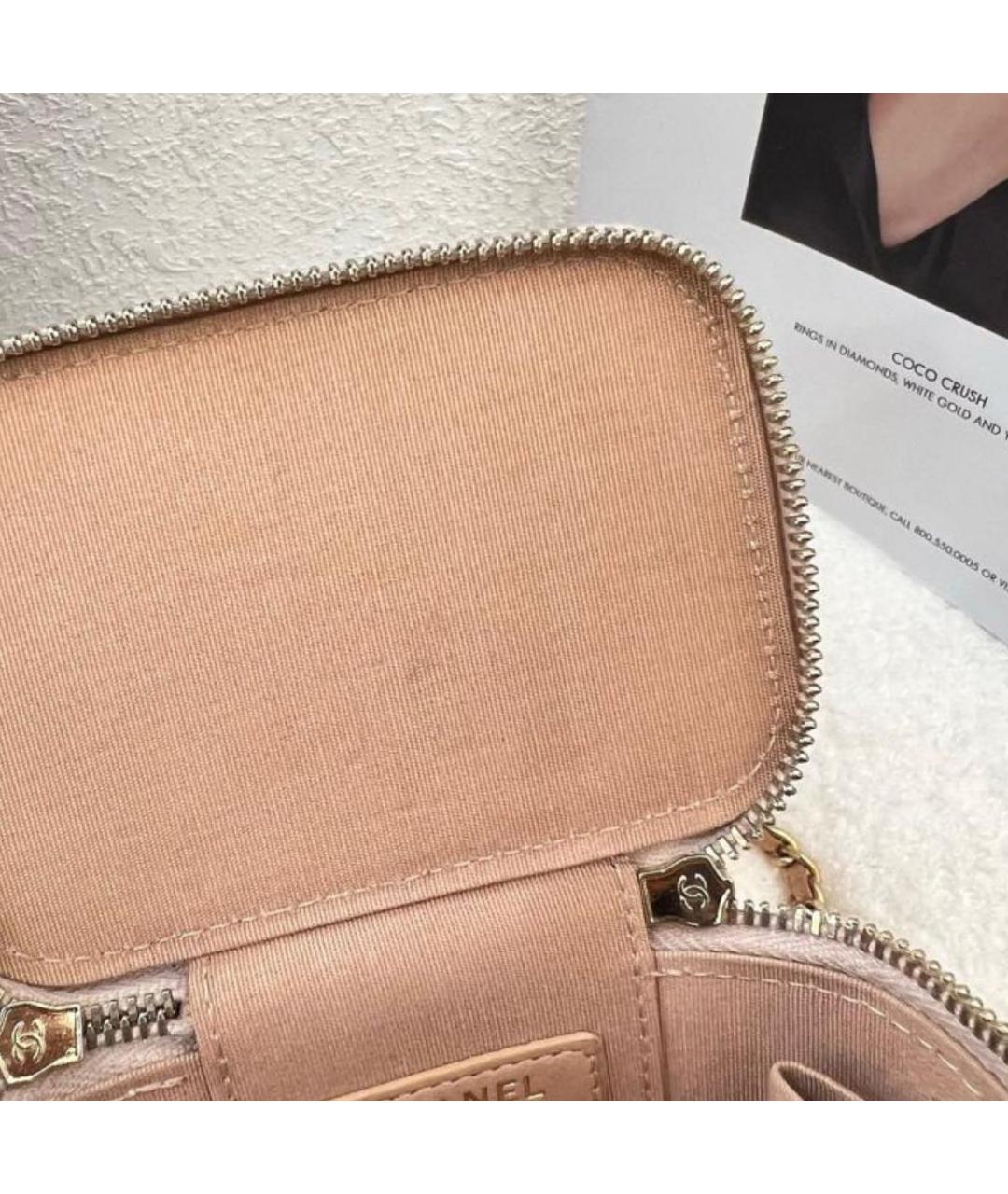 CHANEL Коралловая кожаная сумка через плечо, фото 8