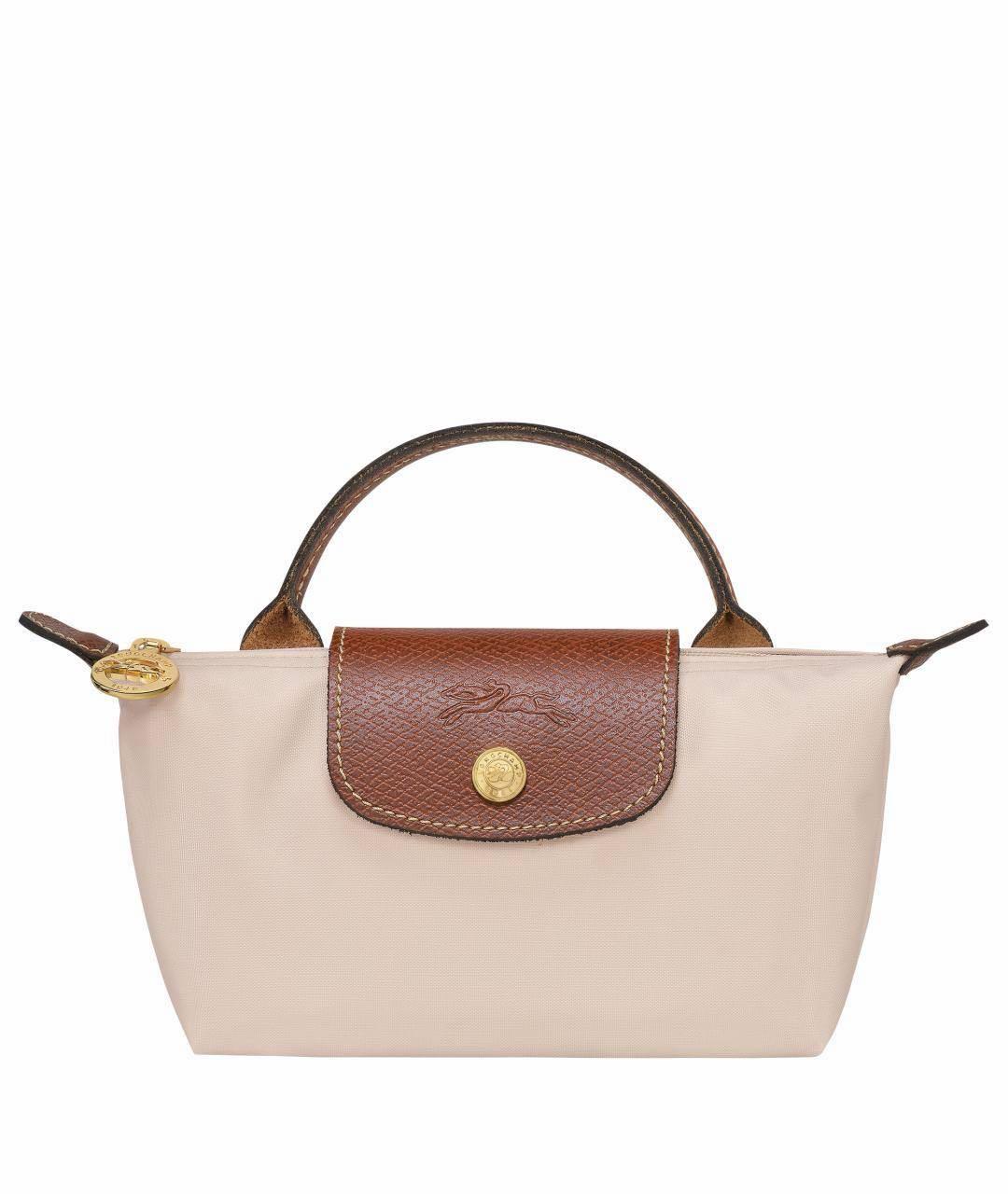 LONGCHAMP Бежевая тканевая сумка с короткими ручками, фото 3
