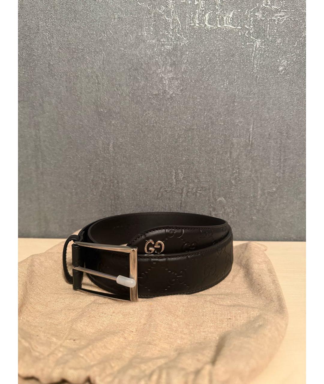 GUCCI Черный кожаный ремень, фото 5