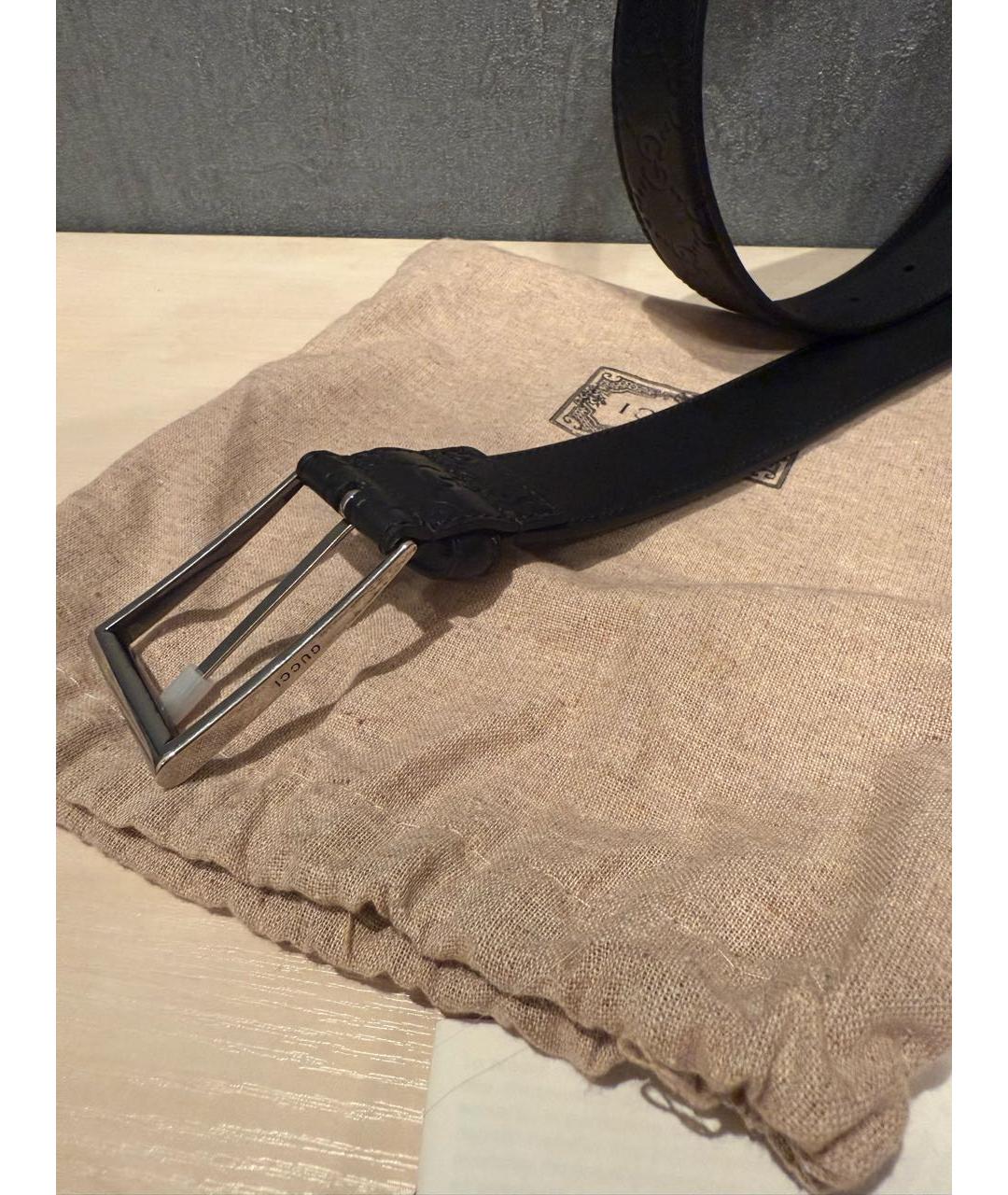 GUCCI Черный кожаный ремень, фото 2