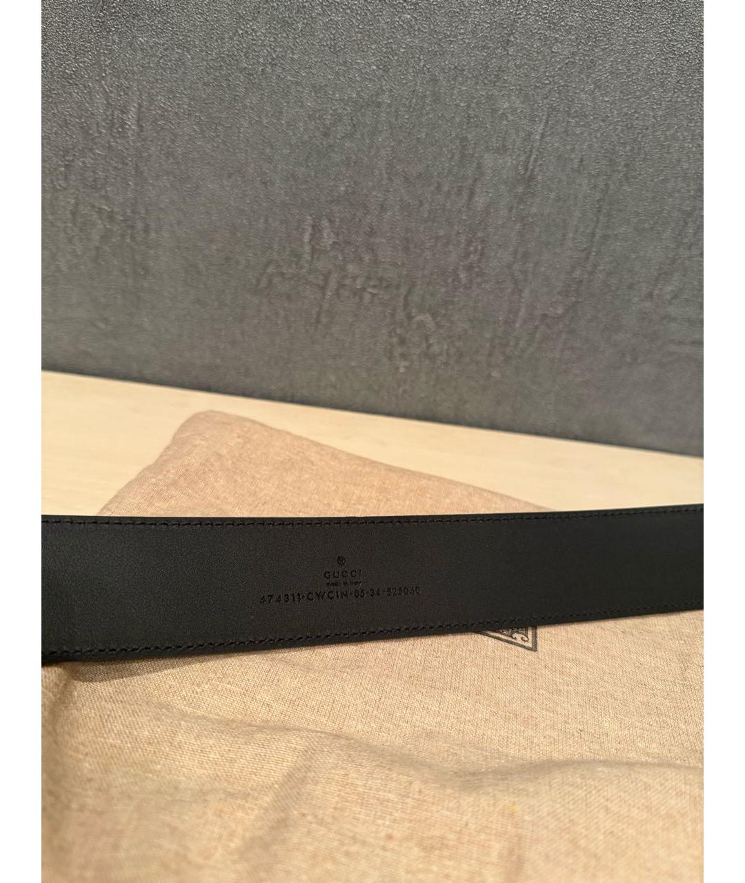 GUCCI Черный кожаный ремень, фото 3