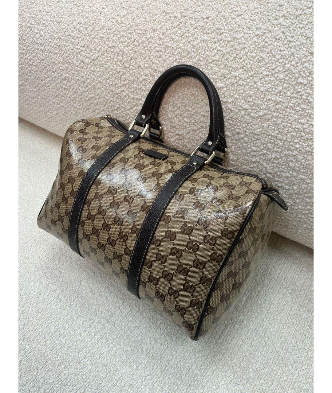 GUCCI Коричневая сумка с короткими ручками из лакированной кожи, фото 5