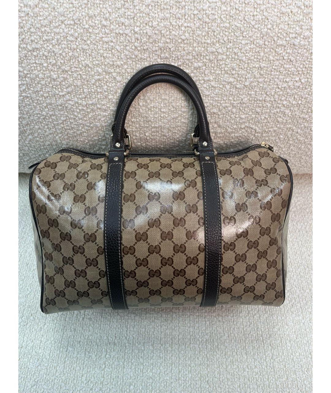 GUCCI Коричневая сумка с короткими ручками из лакированной кожи, фото 3