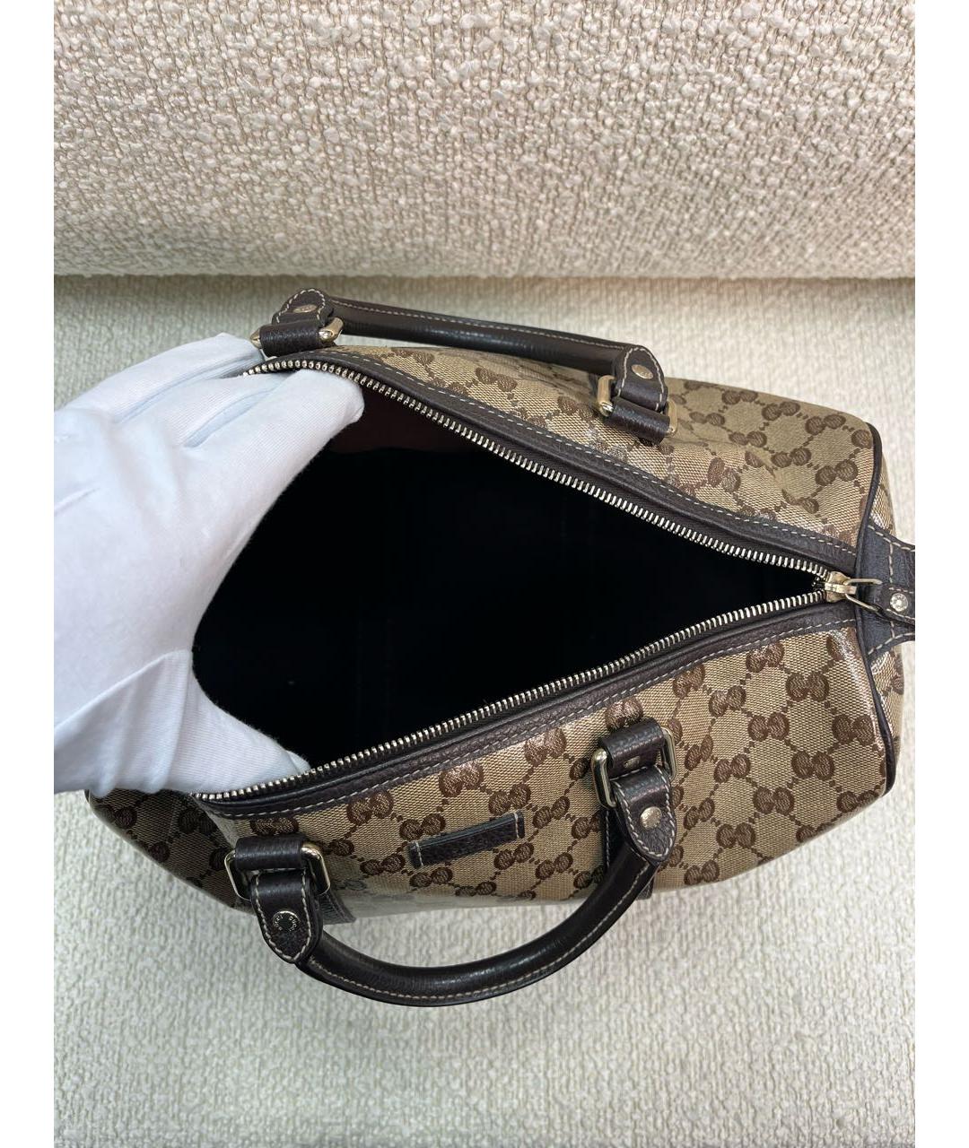 GUCCI Коричневая сумка с короткими ручками из лакированной кожи, фото 4