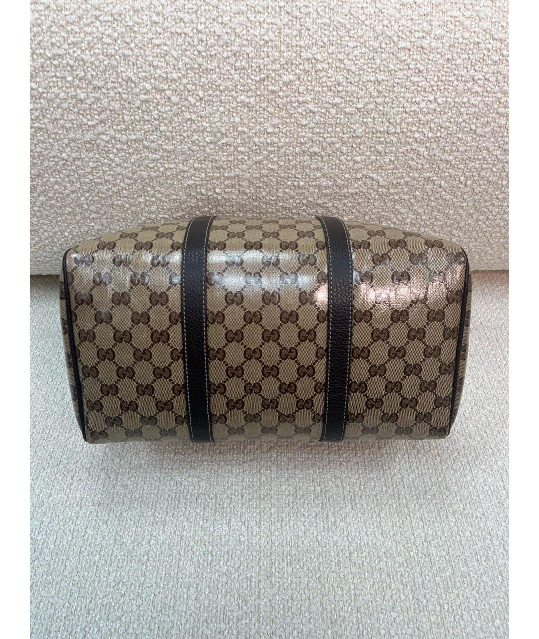 GUCCI Коричневая сумка с короткими ручками из лакированной кожи, фото 6