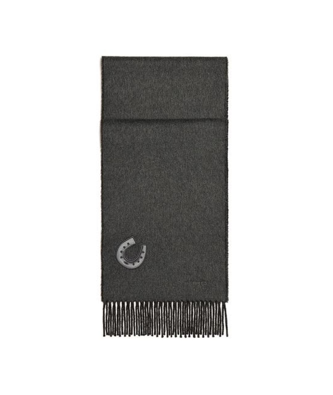 HERMES Антрацитовый шарф, фото 4