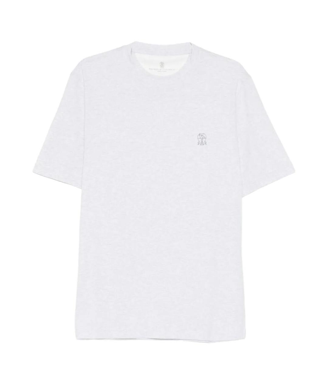 BRUNELLO CUCINELLI Белая хлопковая футболка, фото 1