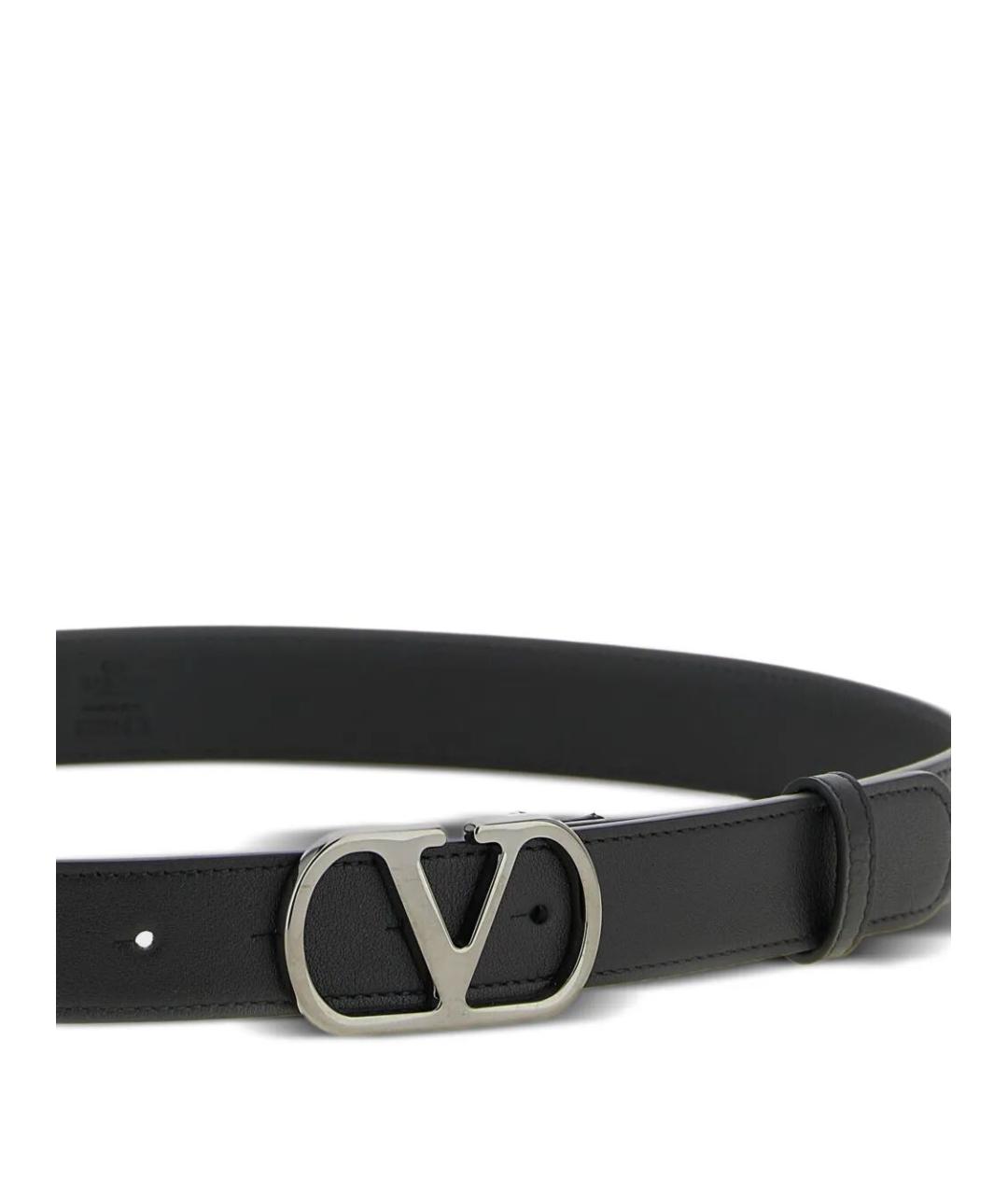 VALENTINO Черный кожаный ремень, фото 3
