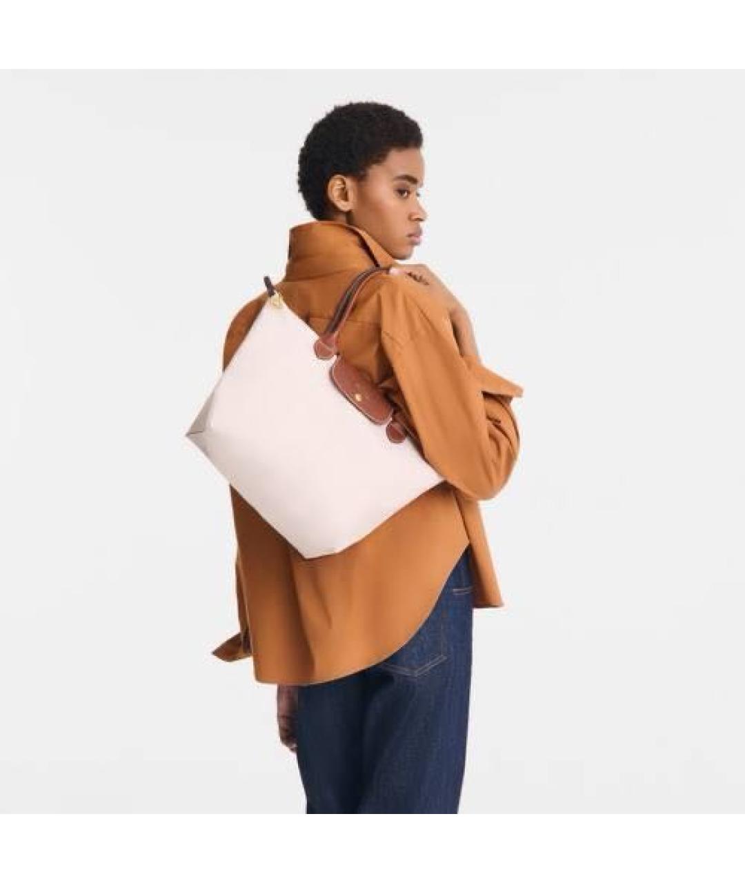 LONGCHAMP Бежевая тканевая сумка тоут, фото 2