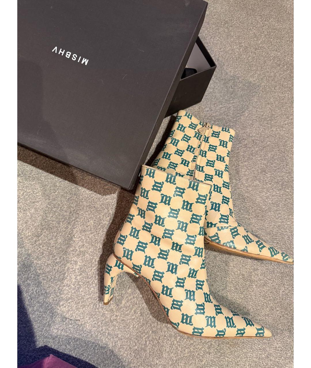 MISBHV Бежевые кожаные ботильоны, фото 4