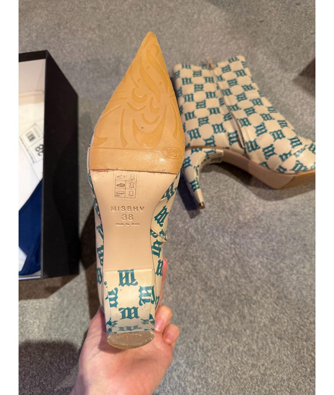 MISBHV Бежевые кожаные ботильоны, фото 5