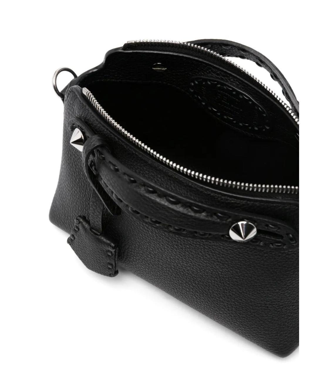 FENDI Черная кожаная сумка через плечо, фото 3