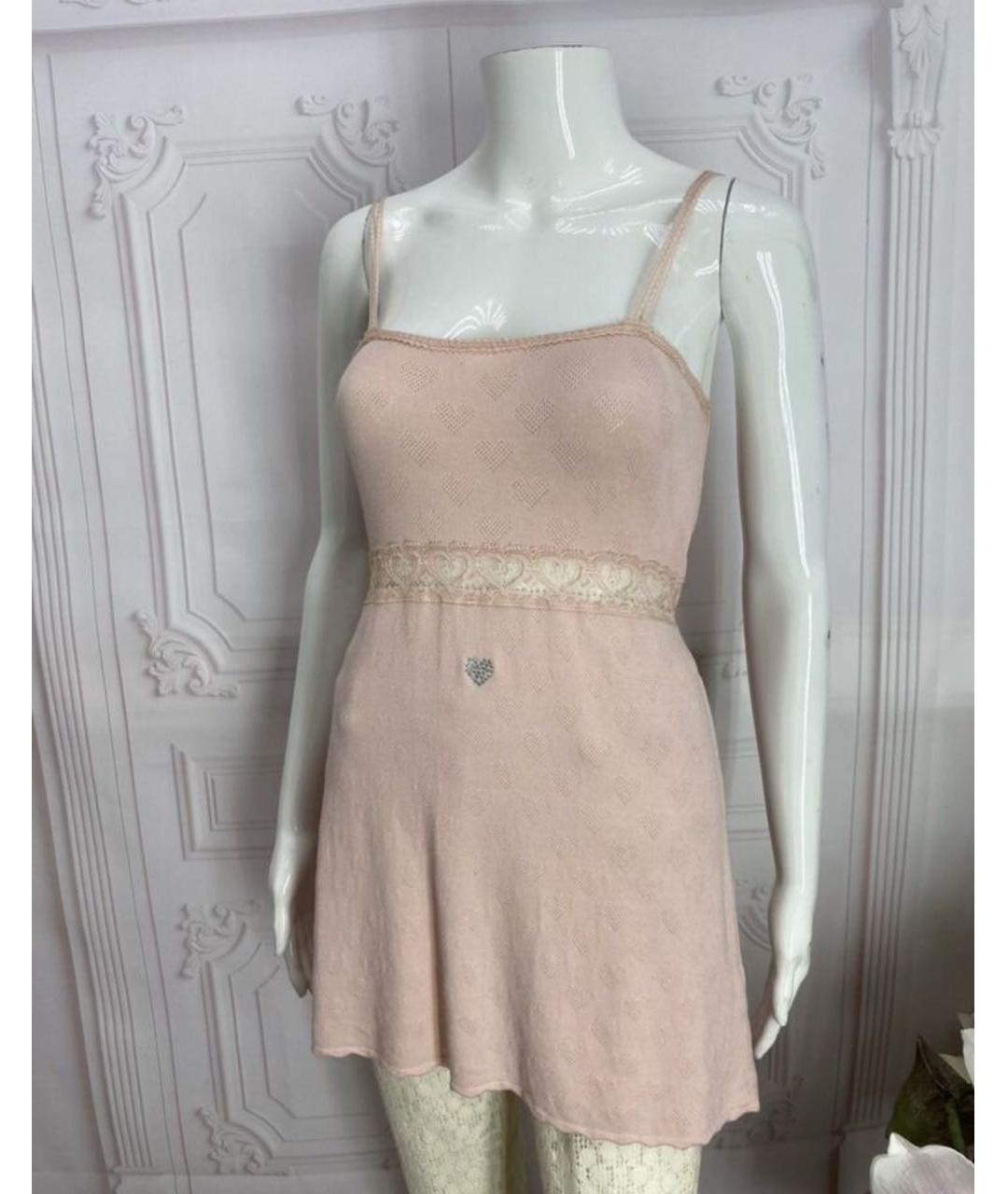 TWIN-SET Розовая вискозная майка, фото 5