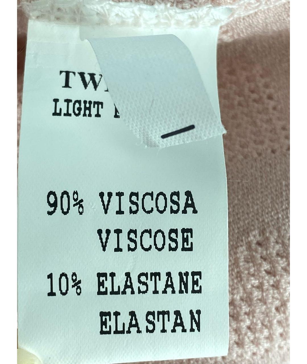 TWIN-SET Розовая вискозная майка, фото 7