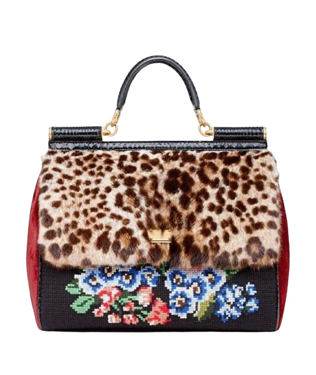 DOLCE&GABBANA Мульти меховая сумка с короткими ручками, фото 1