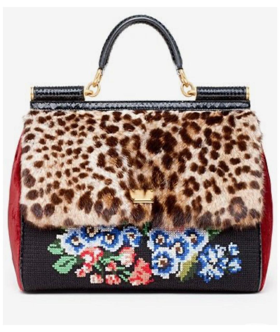 DOLCE&GABBANA Мульти меховая сумка с короткими ручками, фото 9