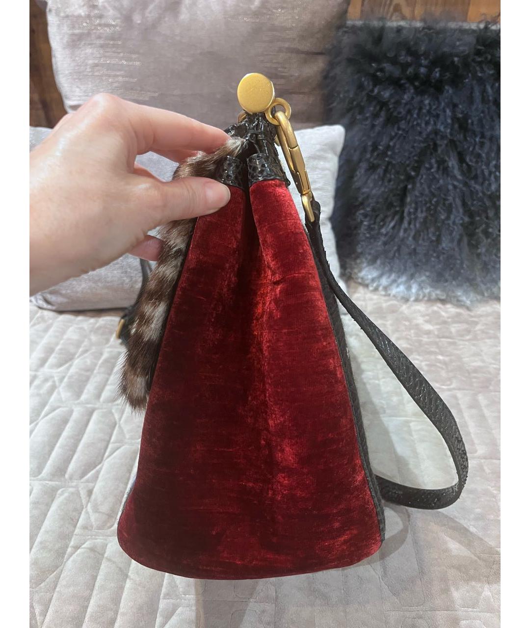 DOLCE&GABBANA Мульти меховая сумка с короткими ручками, фото 2