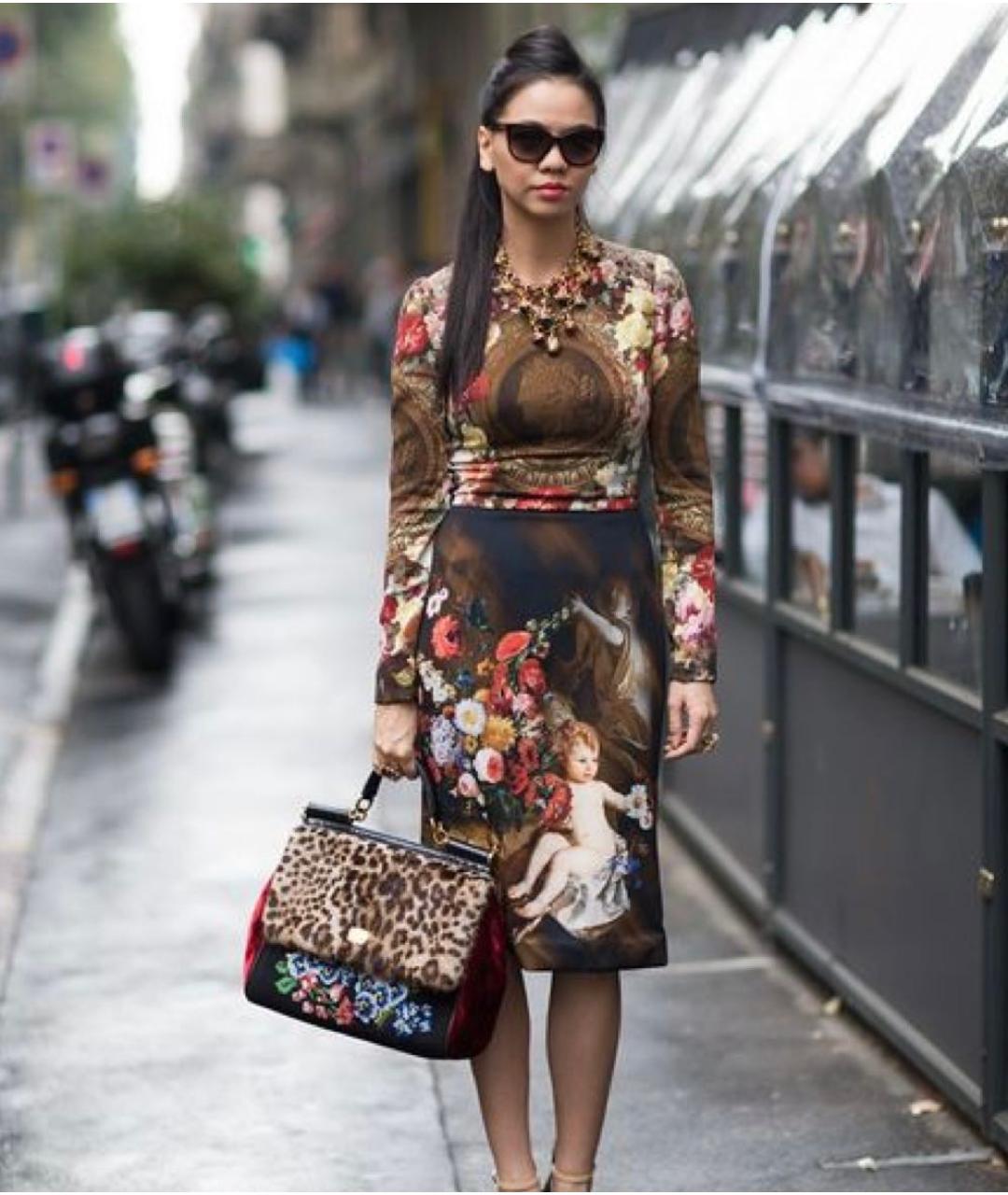 DOLCE&GABBANA Мульти меховая сумка с короткими ручками, фото 7