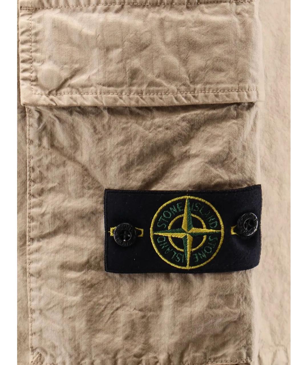 STONE ISLAND Бежевые полиамидовые шорты, фото 3