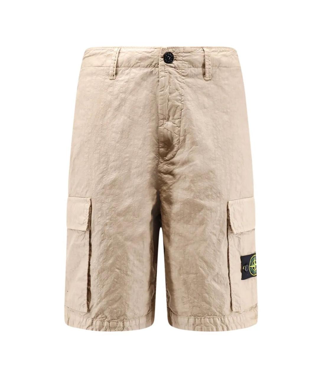 STONE ISLAND Бежевые полиамидовые шорты, фото 1